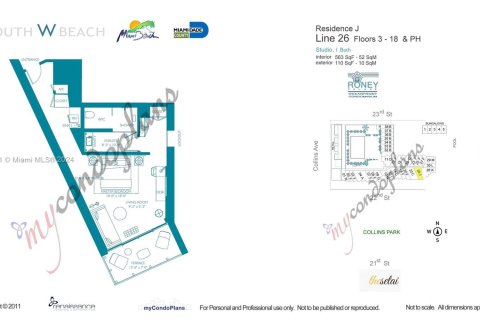 Купить кондоминиум в Майами-Бич, Флорида 58.99м2, № 1216712 - фото 26