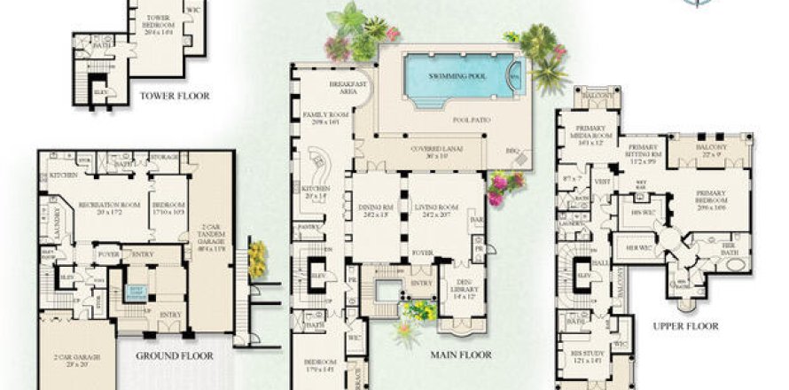 Casa en Highland Beach, Florida 5 dormitorios, 694.54 m2 № 1079772