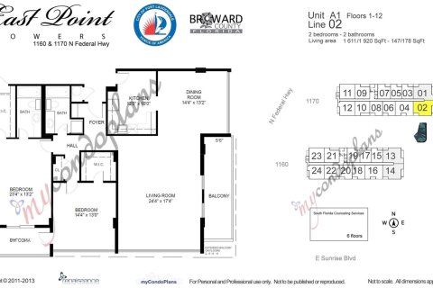 Copropriété à vendre à Fort Lauderdale, Floride: 2 chambres, 176.51 m2 № 1159814 - photo 10