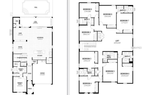 Купить виллу или дом в Киссимми, Флорида 13 комнат, 405.33м2, № 1245699 - фото 29