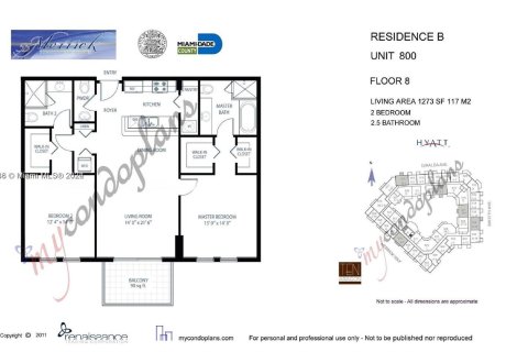 Купить кондоминиум в Корал-Гейблс, Флорида 2 спальни, 108.42м2, № 1352013 - фото 12