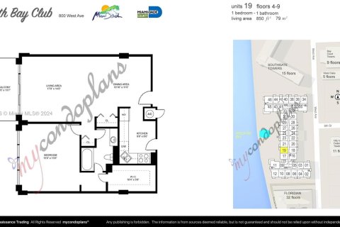 Condo in Miami Beach, Florida, 1 bedroom  № 1385932 - photo 15