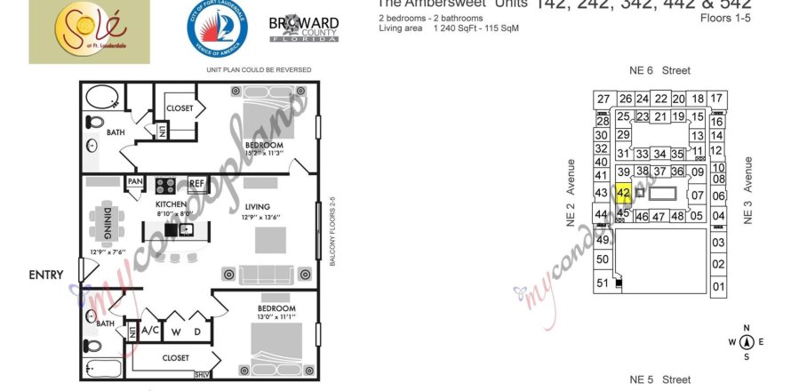 Condo in Fort Lauderdale, Florida, 2 bedrooms  № 1033876