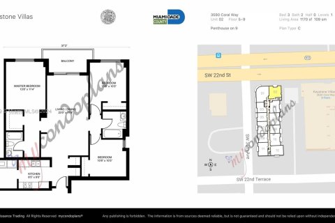 Condo in Miami, Florida, 3 bedrooms  № 1360705 - photo 10