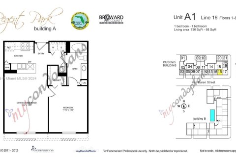 Condominio en venta en Hollywood, Florida, 1 dormitorio, 68.38 m2 № 1242312 - foto 9